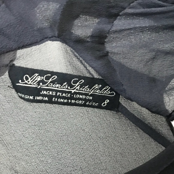 All Saints 100% Silk & Beads Tie Dye Tunic - Picture 5 of 8